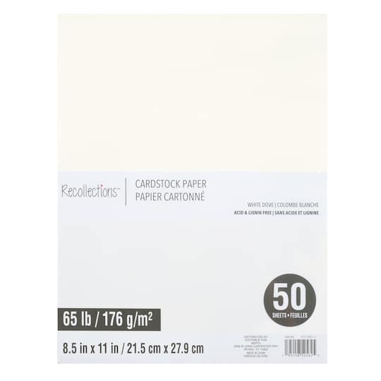 12 Packs: 50 ct. (600 total) White Dove 8.5&#x22; x 11&#x22; Cardstock Paper by Recollections&#x2122;